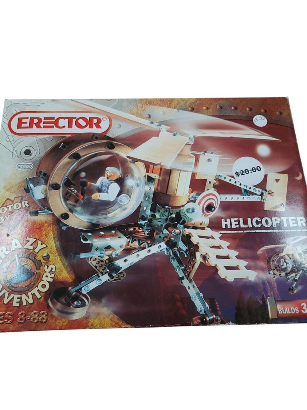 Erector 7650 Vintage Collectible Helicopter Toy Set